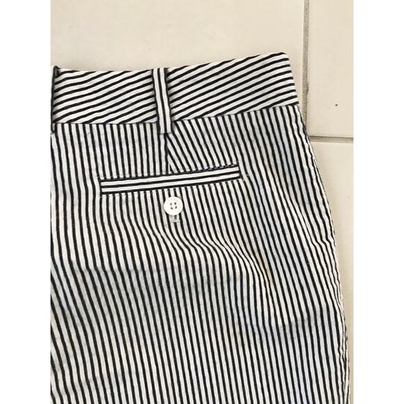 Club Monaco Low Rise Striped Crop Seersucker Trouser Pants - Picture 7 of 10